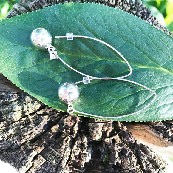 925 Sterling Silver Dome Boho Earrings - Picture 4 of 5